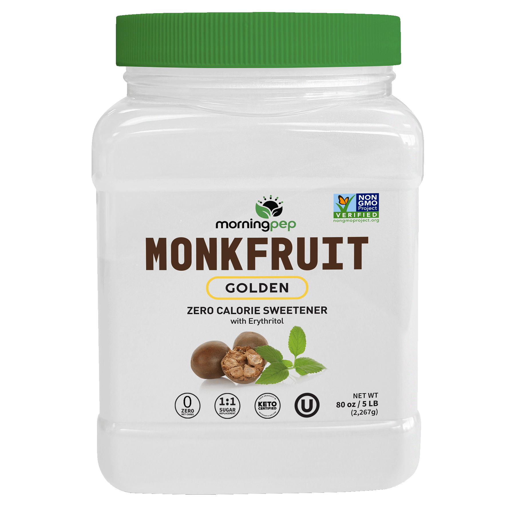 Durelife - Wholesale Sugar/Sweetener - Morning Pep Monk Fruit Sweetener, Golden 2.5lb1