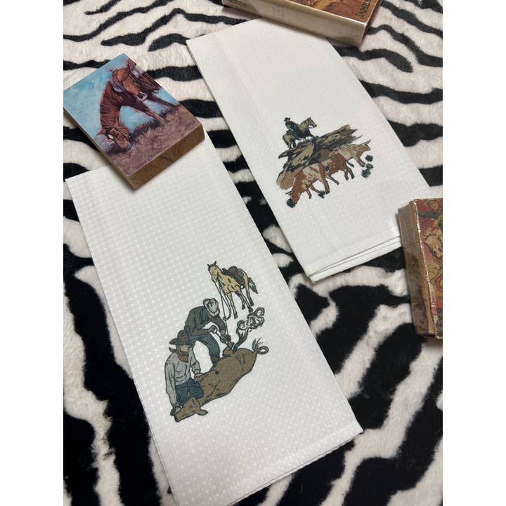 Western Kitchen Hand Towels - Western Lifestyle for wholesale by The Branded Blue Roan