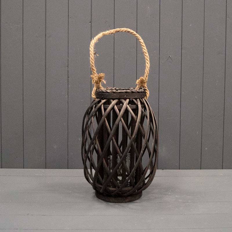 Satchville – wholesale Lantern – Black Wicker Lantern
