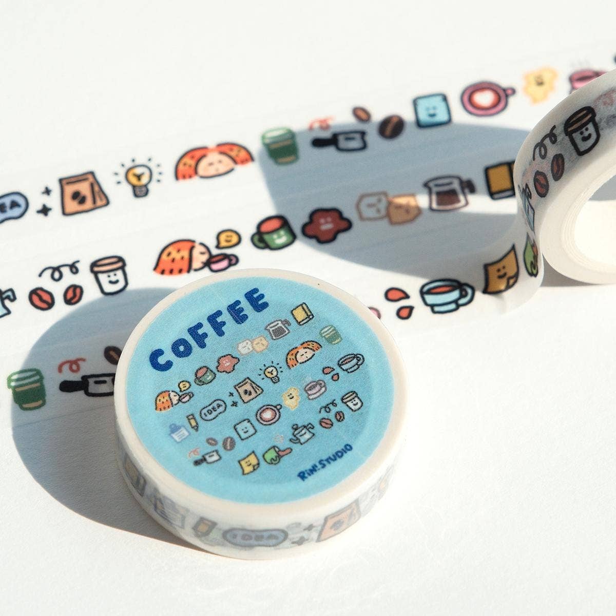 RiN! Studio US - Vendita all'ingrosso Nastro washi - Nastro Washi Caffè Kawaii: Mini Adesivi Emoji, Nastro per Scrapbooking e Artigianato5