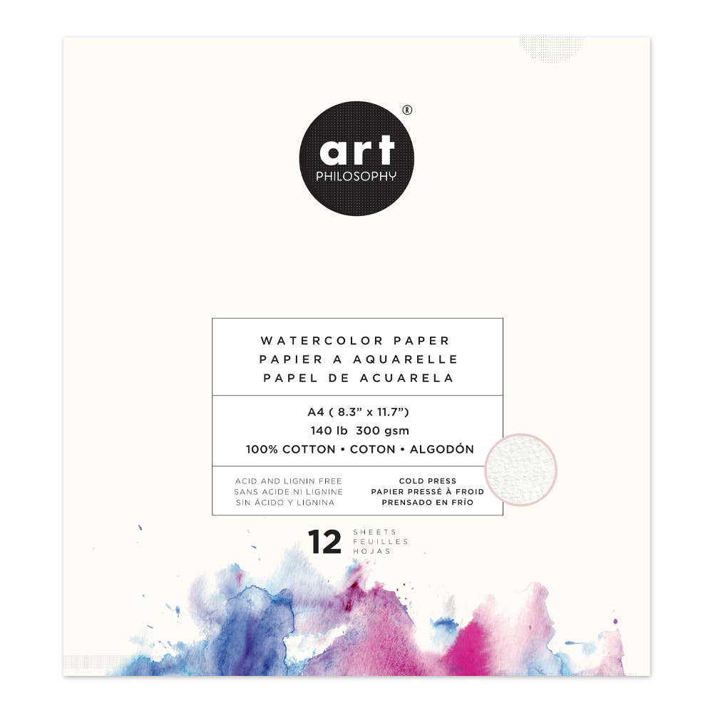 Art Philosophy Kit #4 - 1 pack Basics Oil Pastels + 1 A4 Watercolor paper  pad + 1 pack Watercolor Brush pens