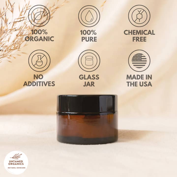 Untamed Organics - Wholesale Body Balm/Butter - Tallow, Castor, & Frankincense Skin Balm | 2 oz Glass Jar