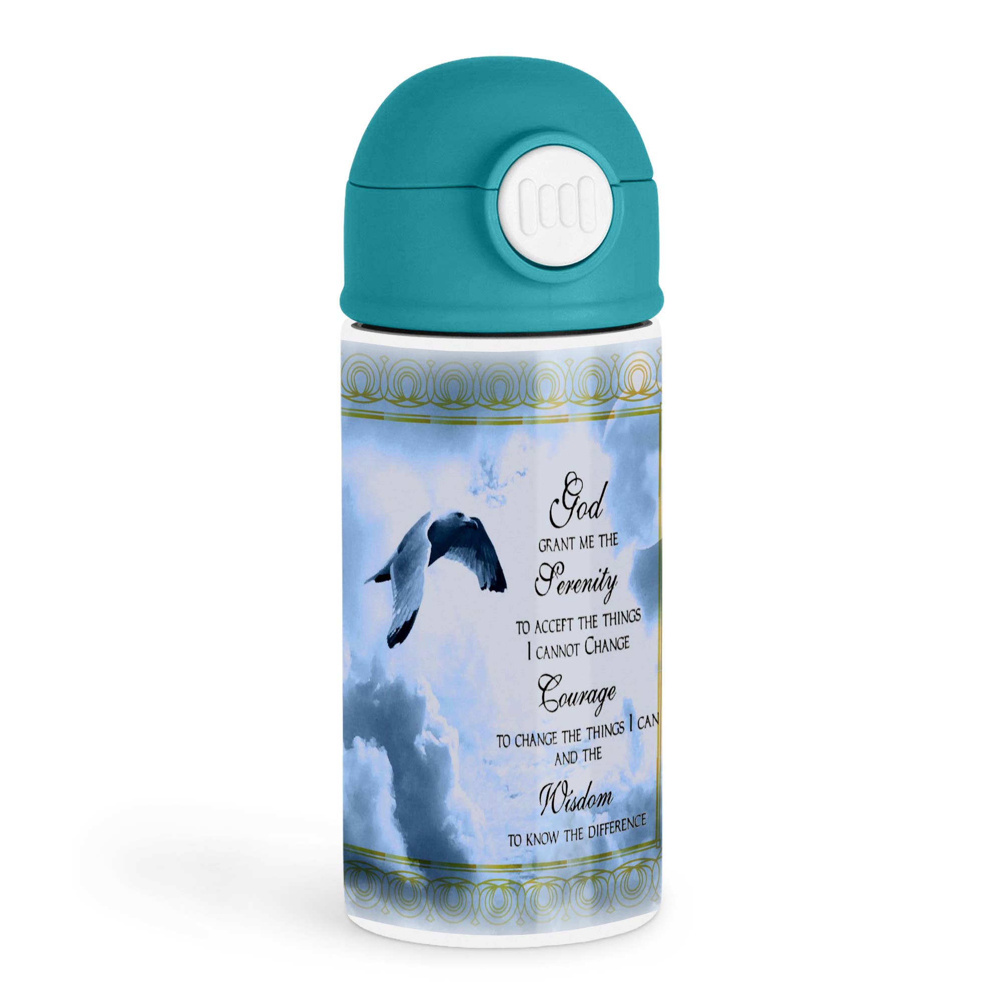 3dRose - Wholesale Water Bottle - 3dRose, The Serenity Prayer a beautiful dove one of a kind graphic will inspire all, Kids Water Bottle0