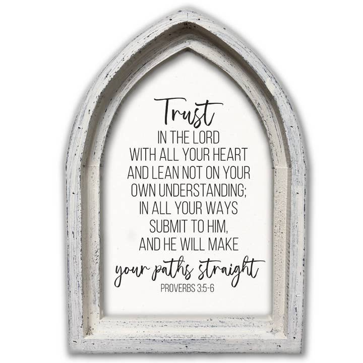 MINI ARCH FRAMED CANVAS-TRUST IN THE LORD for wholesale by Jarmz Designs