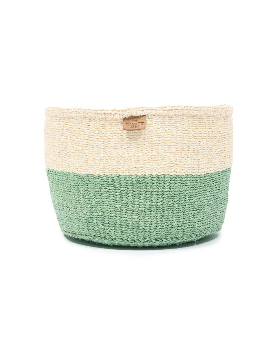 The Basket Room - Wholesale Basket - WILAYA: Green Colour Block Woven Basket | Planter | Toy Basket | Desk Tidy9