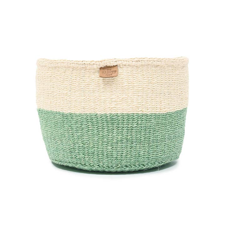 The Basket Room - Wholesale Basket - WILAYA: Green Colour Block Woven Basket | Planter | Toy Basket | Desk Tidy9