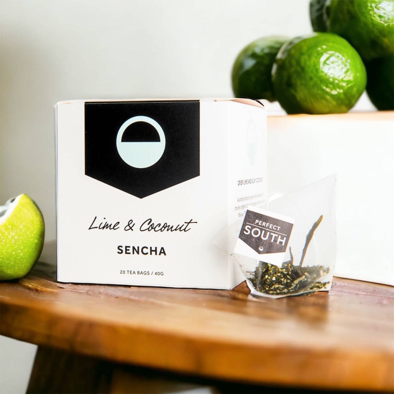 Perfect South - Wholesale Tea bags - Lime & Coconut Sencha Pyramid Green Tea Bags