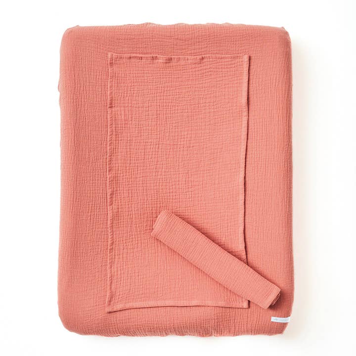 Changing mat cover + 2 swaddles MARSALA for wholesale by Cocoeko