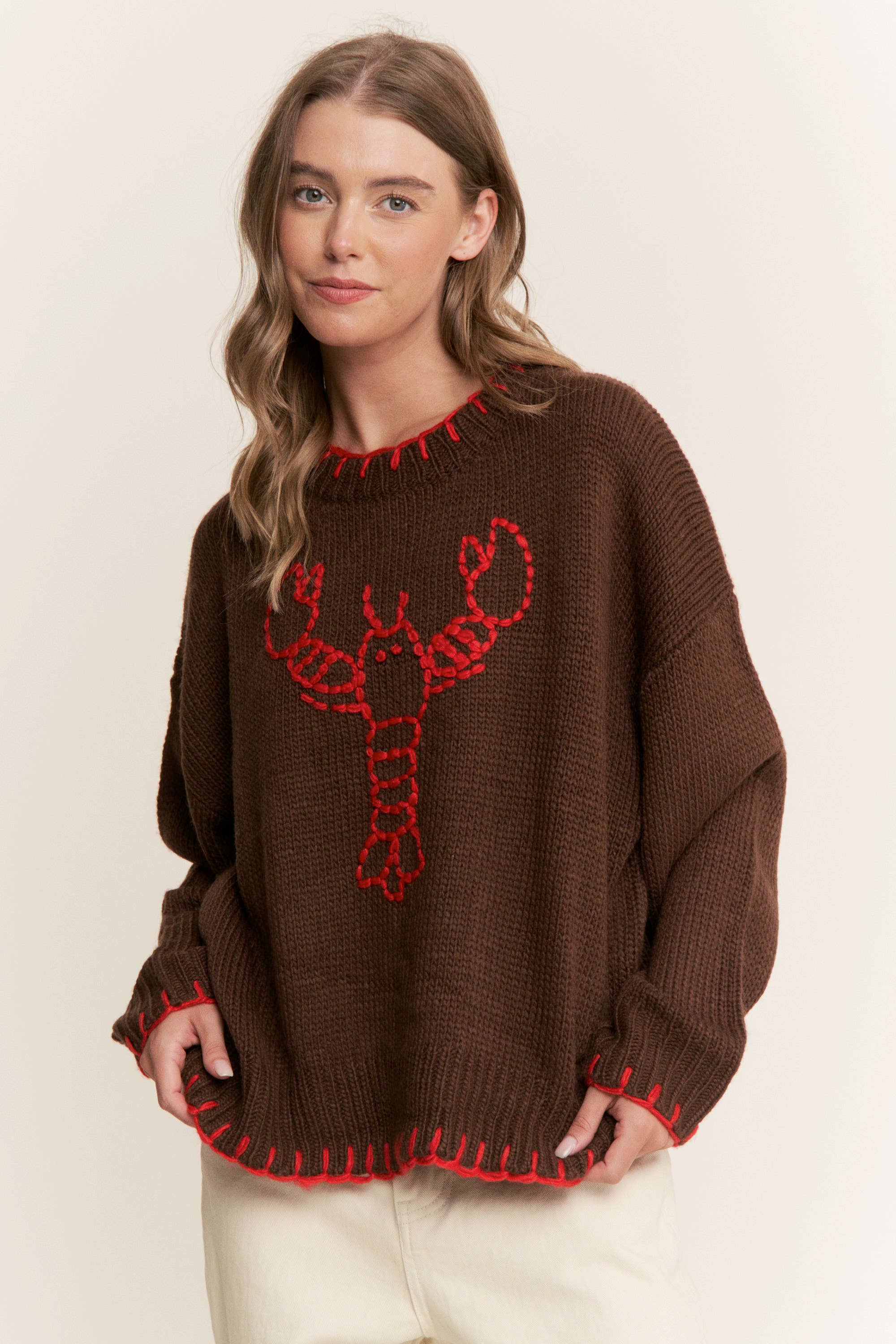 Sweet Generis - Wholesale Knit Sweater - Women's - MY LOVELY LOBSTER CASUAL PULLOVER SWEATER30