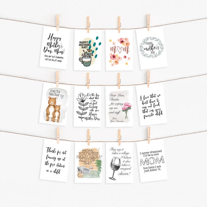 Mothers Day Greeting Card Bundle. Funny Cards Mom for wholesale by Sassper Goods