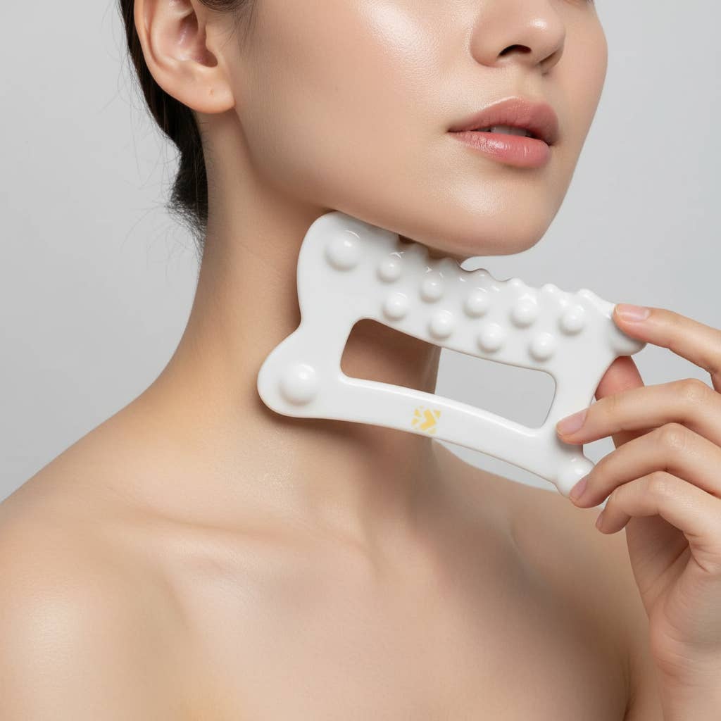 CELEMENT /IN YOUR GLOW - Wholesale Gua Sha Tool - Large Versatile Face & Body Ceramic Gua Sha with pouch