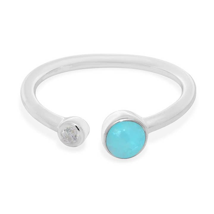 Ronde Ring met Halfedelsteen (RA 2515TQ) voor wholesale door Boma Jewelry