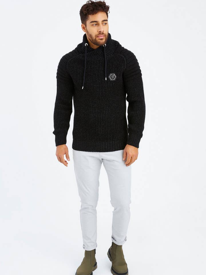Leif Nelson GmbH - Wholesale Knit Sweater - Men's - Men's Knit Sweater Chunky Knit Shawl Collar LN-52357