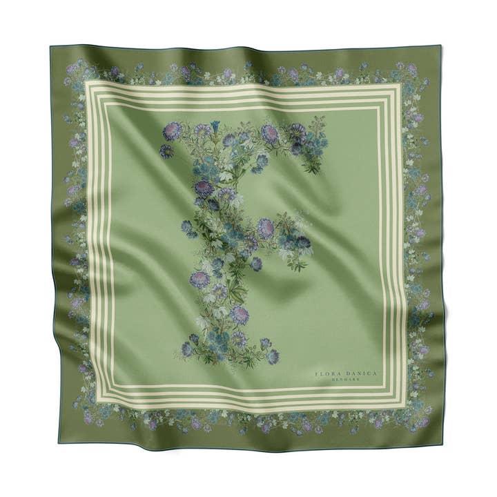 Flowering Green F Silk scarf for wholesale by Flora Danica Denmark