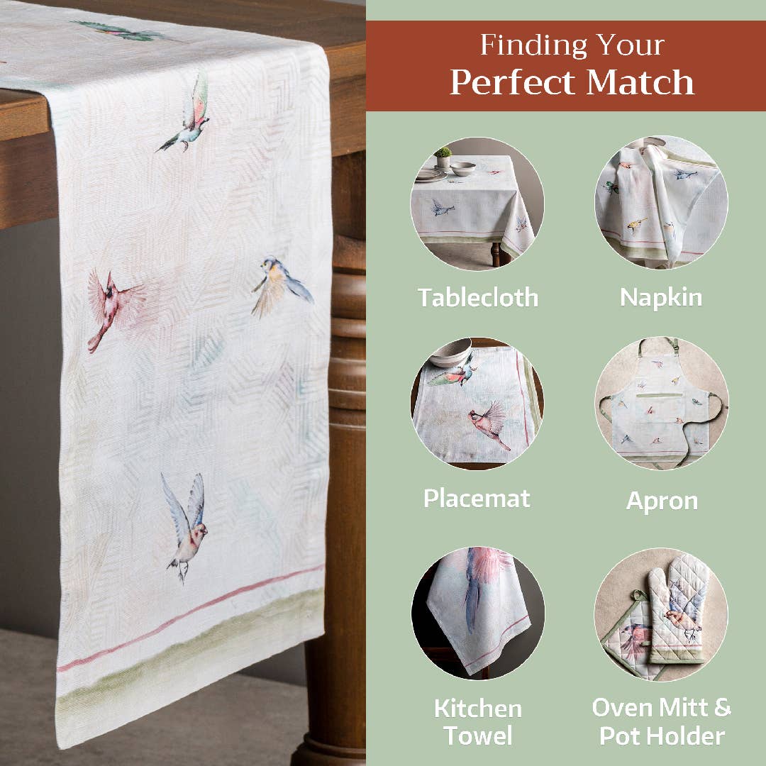 Maison d'Hermine - Design in Every Thread - Wholesale Table Runner - Table Runner 100% Cotton - Single Layer - Flying Birds11
