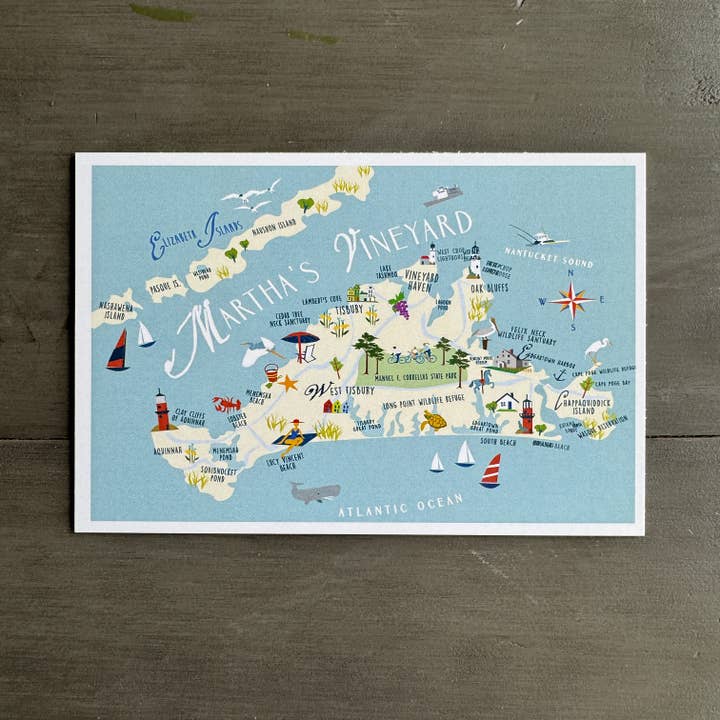 Galleyware - Wholesale Postcard - Martha's Vineyard 4" x 6" Postcard
