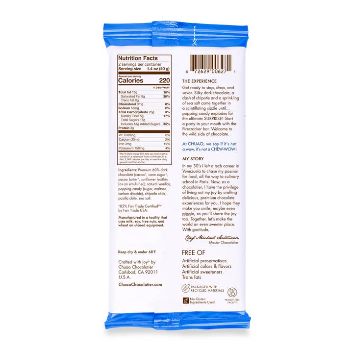 Chuao Chocolatier - Wholesale Chocolate Bar - Firecracker - Signature Bar2