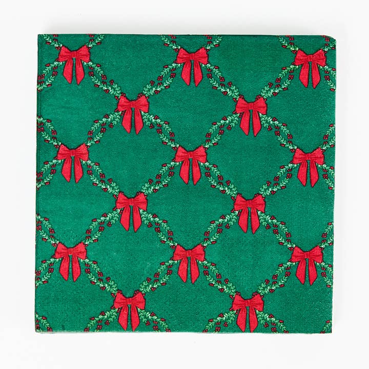 Cocktail Napkins Holiday Trellis for wholesale by Mary Square