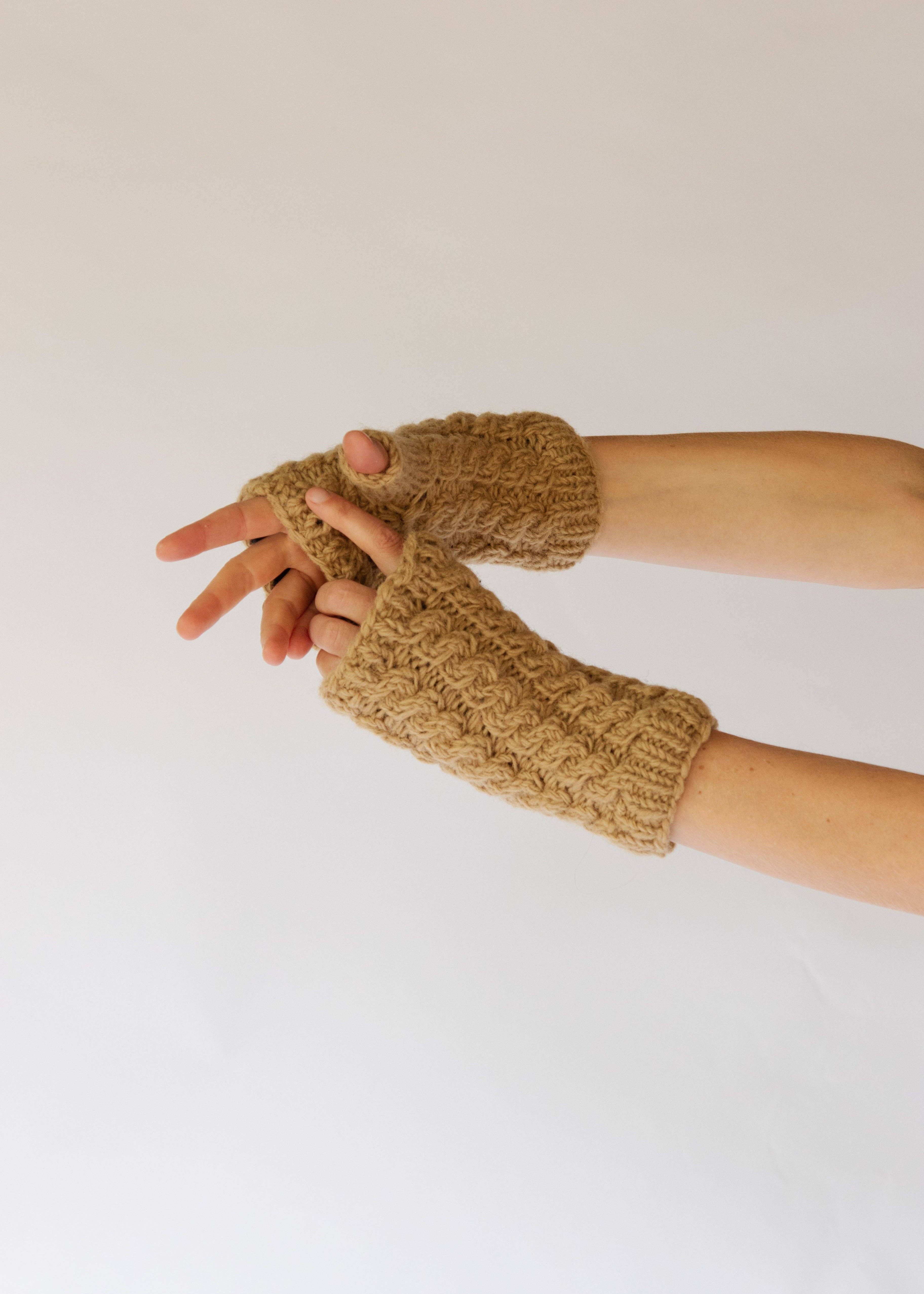 Hobo and Hatch – Luvas - Mulher por atacado – Luvas sem Dedos em Malha // Caramelo3