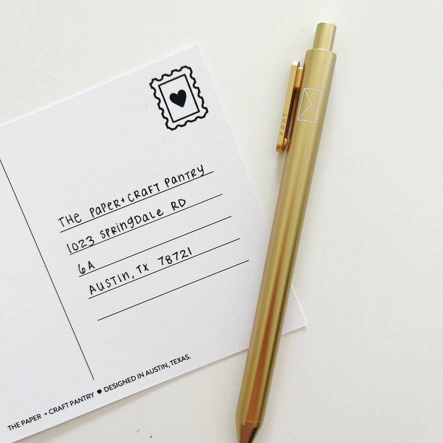 The Paper + Craft Pantry – wholesale Pen – Envelope Gel Pen: Gold1