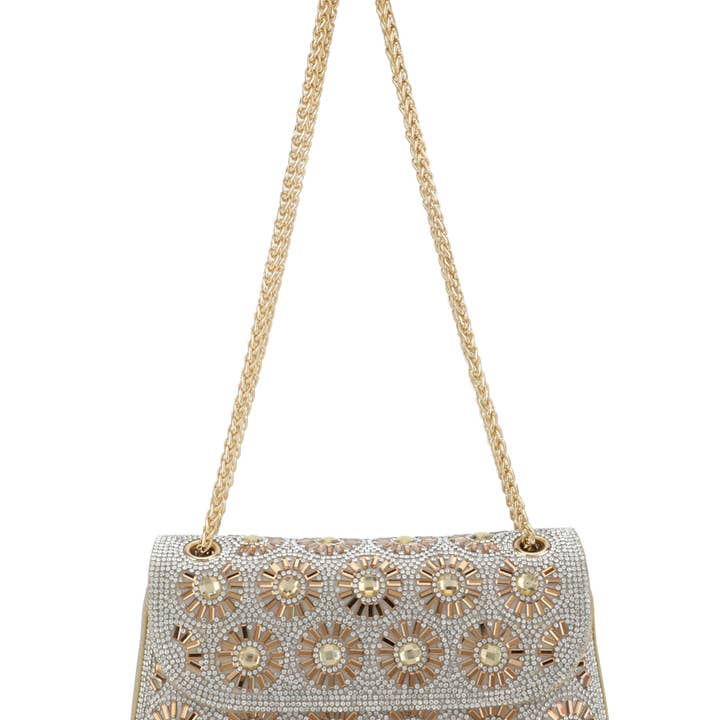 Borsa SUNFLOWER | Borsa Ripiegabile con Borchie Argento per la vendita all'ingrosso da parte di Lauren Lorraine