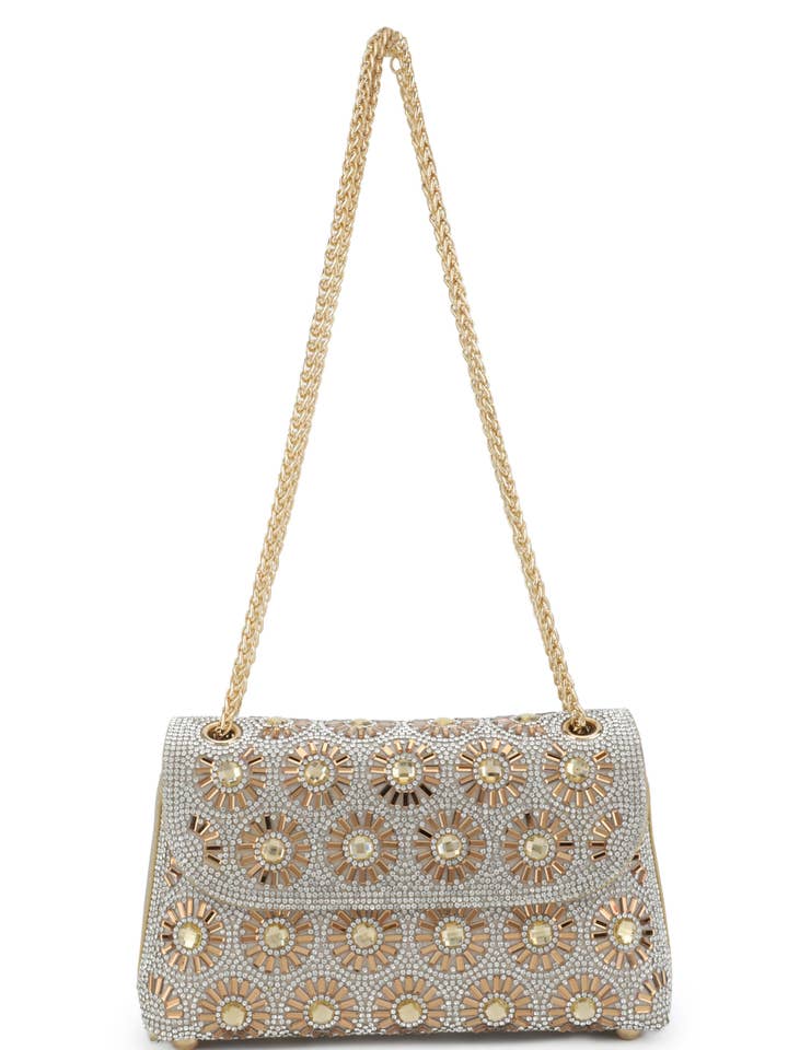 Borsa SUNFLOWER | Borsa Ripiegabile con Borchie Argento per la vendita all'ingrosso da parte di Lauren Lorraine