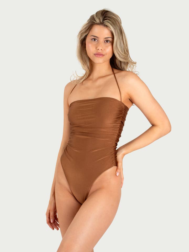 Rum Palma One Piece Nyud Swim Ruched Adjustable Bodysuit for wholesale by Nyud Swim