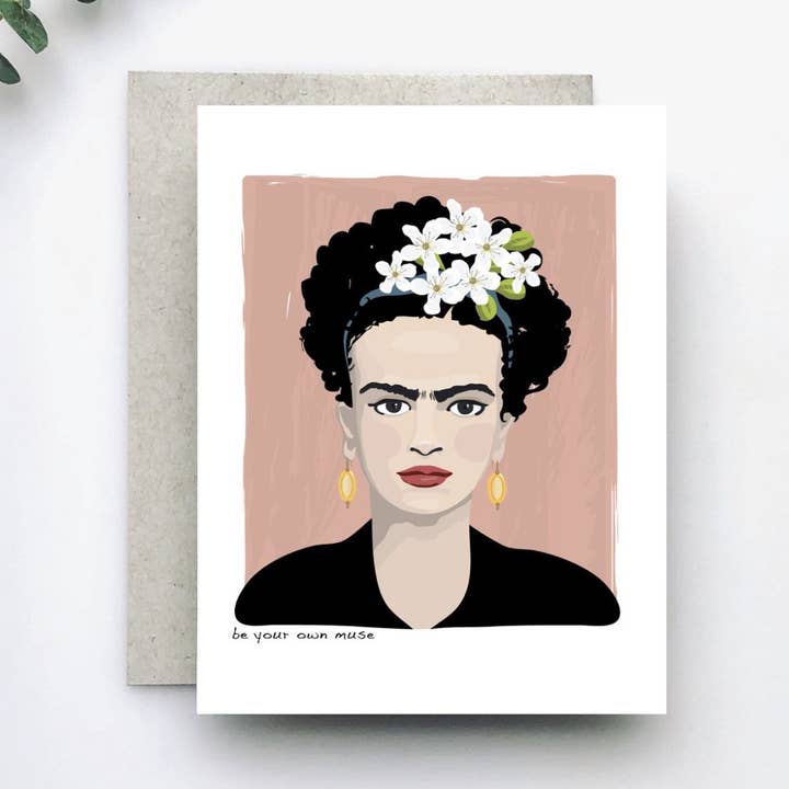 Merrily Paper - Wholesale Everyday Greeting Card - Be Your Own Muse Frida Kahlo Card0