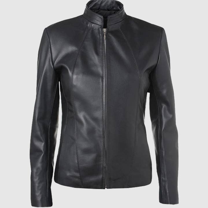 Chaqueta Negra para Mujer Glam Rider para venta al por mayor de The Royale Leather