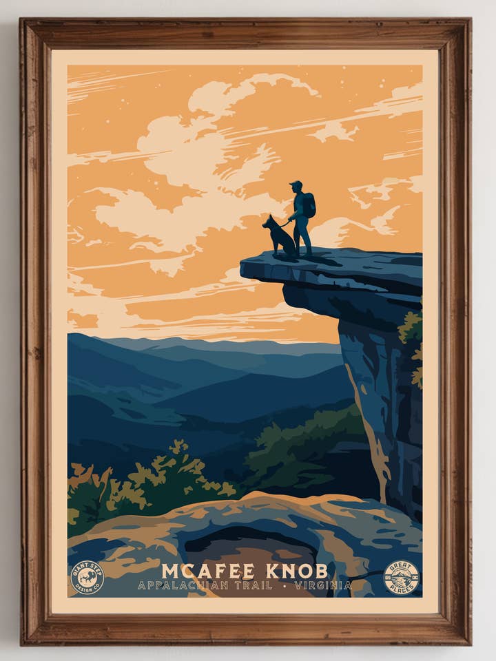 McAfee Knob Appalachian Trail Vintage WPA Style Poster for wholesale by Giant Step Design Co.