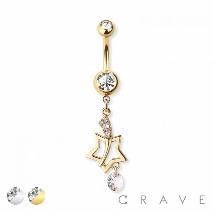 ANEL UMBIGO ESTRELA 316L CIRÚRGICO 316L por atacado de CRAVE