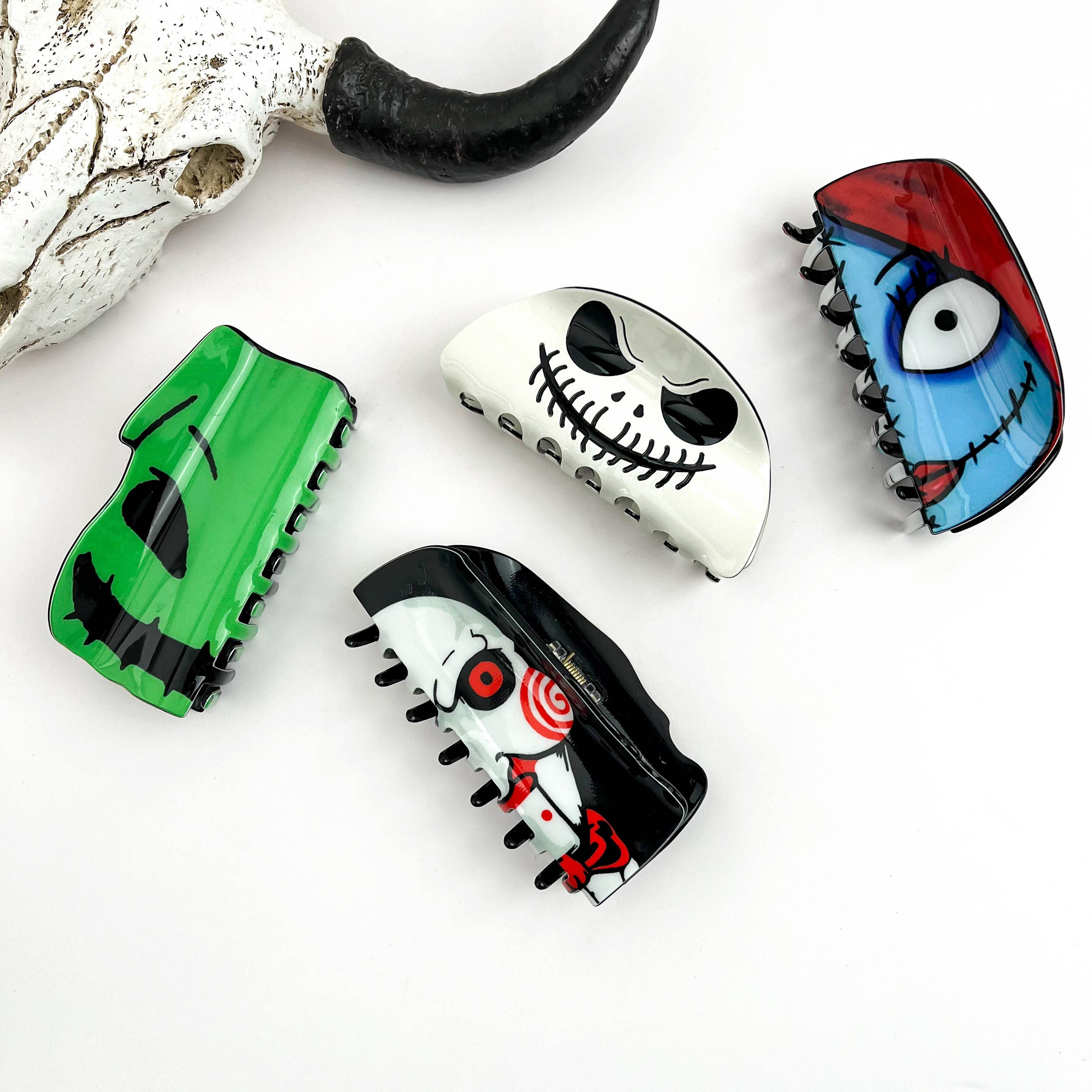 mildstyles – wholesale Hårklämma - Dam – Halloween-klämma med spök- och monstertryck – läskigt rolig1