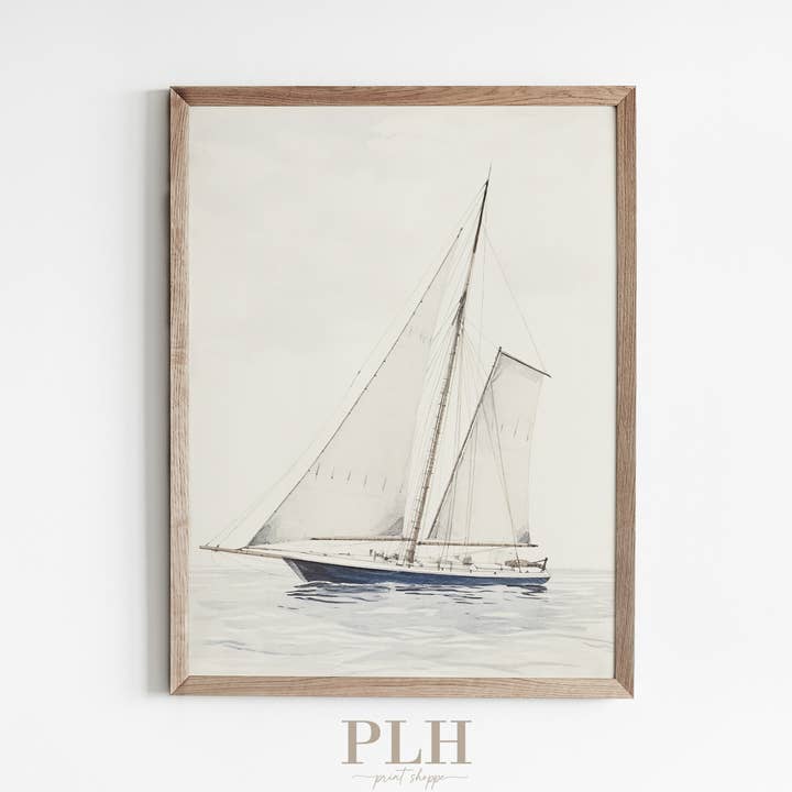 Porter Lane Home - Wholesale Art Print - Sailboat Premium Quality Art Print0