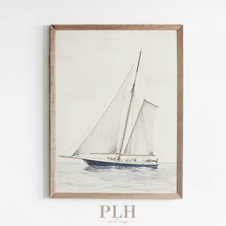 Impression artistique de qualité supérieure sur un voilier pour la vente par Porter Lane Home