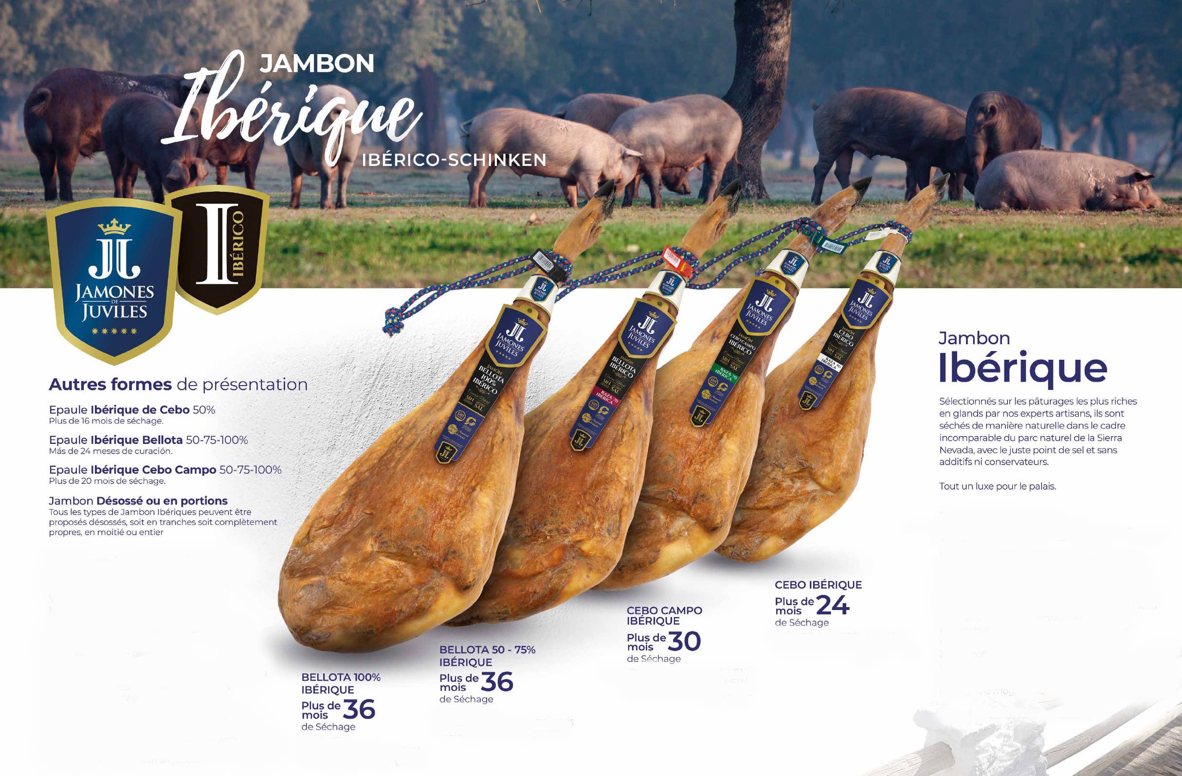 LuxFood-Shop - Wholesale Ham - CEBO CAMPO whole Iberian ham 36 months Juviles nitrite free1