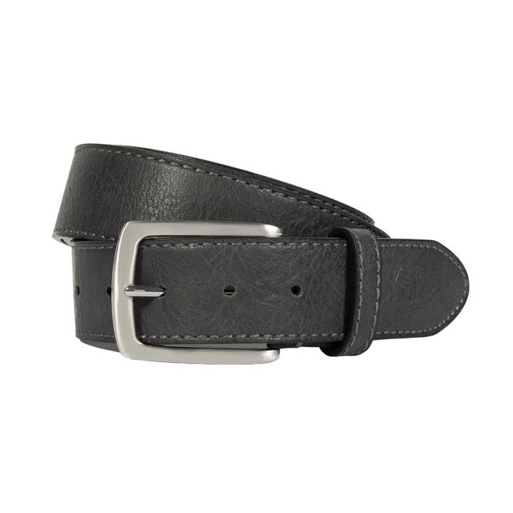 K4008KB | Cinturón Hombre en Forro de Cuero Acabado en Pu. Color Antracita. Dimensiones: cm 125 x 3,8 x 0,5 (circunferencia de cintura cm 110). Embalaje: Caja de Regalo rígida fondo/tapa. para venta al por mayor de Kaili mood / RENATO BORZATTA - Italy since 1978 -