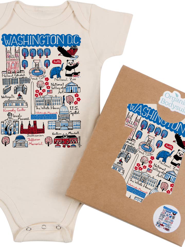 Washington DC Boutique Map Art Infant & Toddler for wholesale by Morado Designs