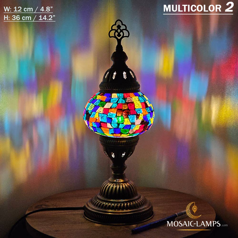 Mosaic Lamps - Vendita all'ingrosso Lampada da scrivania/d'accento - Lampada da tavolo turca a mosaico media con globo, artigianale, disponibile in 10+ colori18