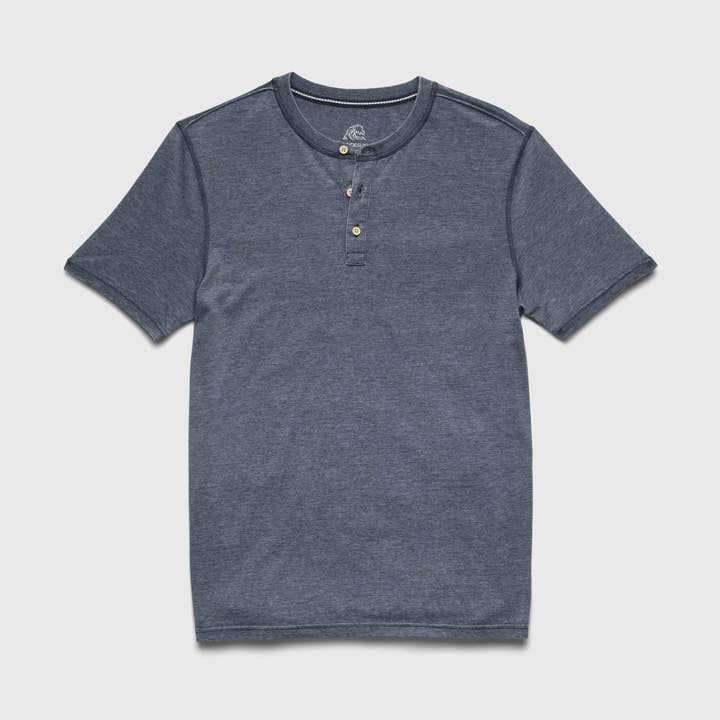 Sean Burnout Henley - Navy Blazer for wholesale by SURFSIDESUPPLY