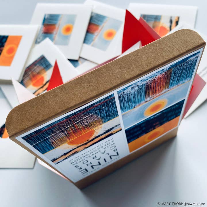 Box of 9 small note cards - BETWEEN WORLDS COLLECTION for wholesale by Raw Mixture