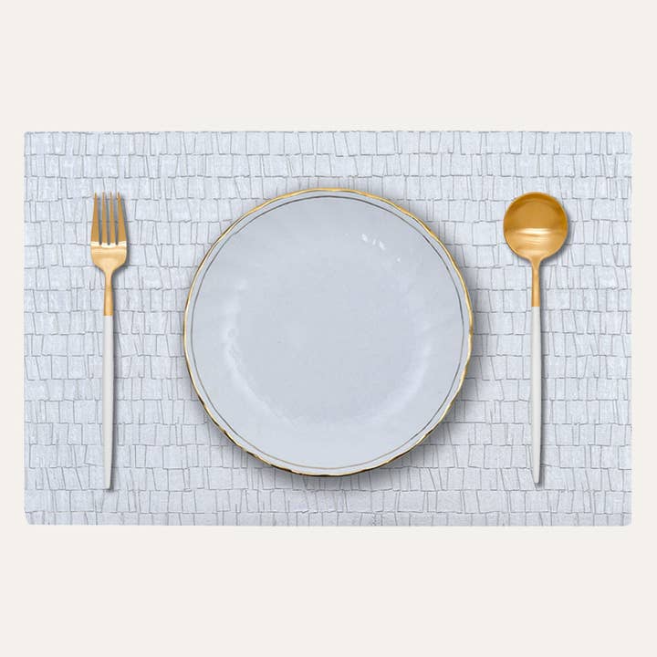 Gray Silver PVC Placemats - Set of 4 and 6 for wholesale on Faire3