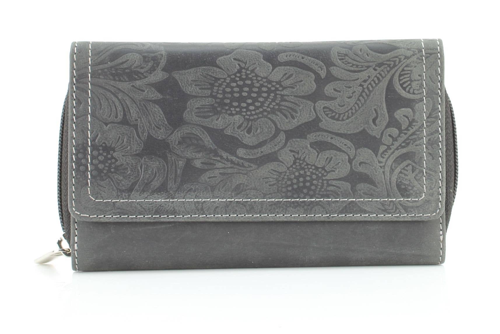 Leather Impressions Inc - Vendita all'ingrosso Pochette - Donna - Pochette da donna American Bison con bottoni floreali8