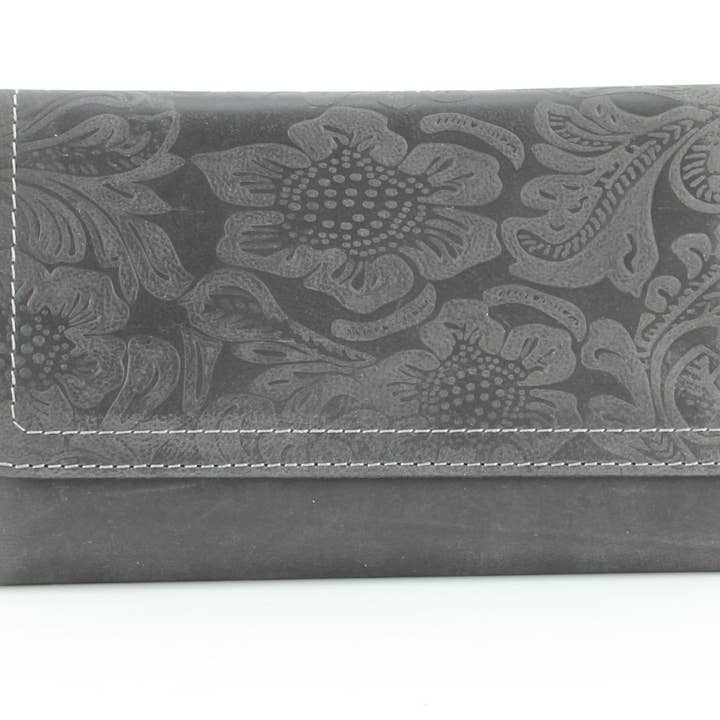 Leather Impressions Inc - Vendita all'ingrosso Pochette - Donna - Pochette da donna American Bison con bottoni floreali8