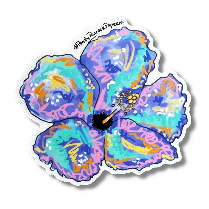 Adhesivo de vinilo Tropical Hibiscus para venta al por mayor de Pretty Peacock Paperie - Women's Empowerment
