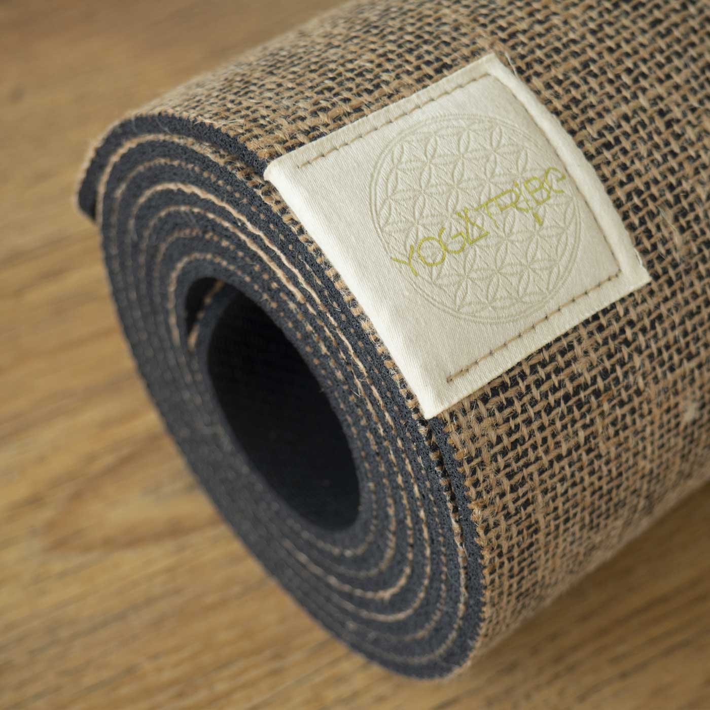 Indiaveda - Vente Tapis de yoga - Tapis de yoga écologique Bow Arrow Moka en jute biologique et caoutchouc naturel3