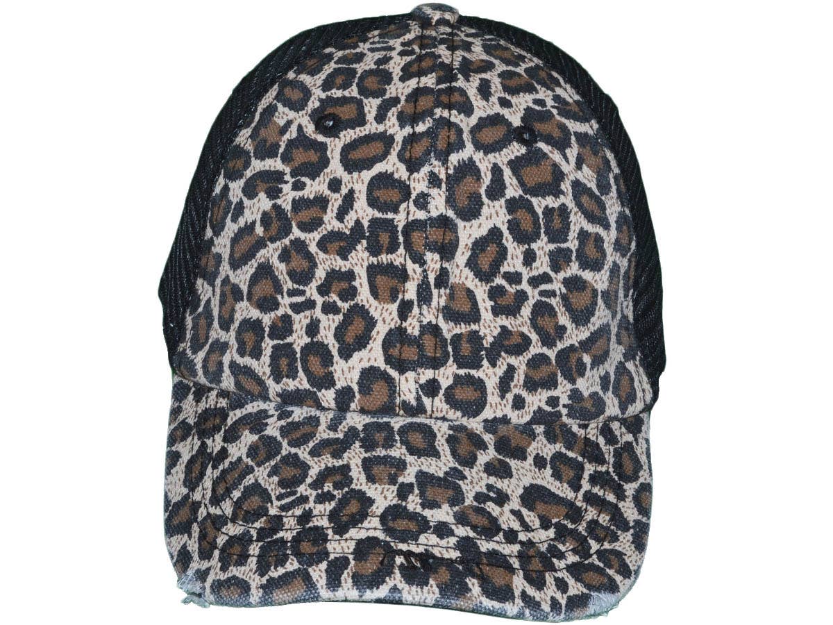 Buck Wholesale - Vente Casquette de camionneur – femme - Casquettes trucker vintage à imprimé animal, toile douce avec effet délavé et usé5