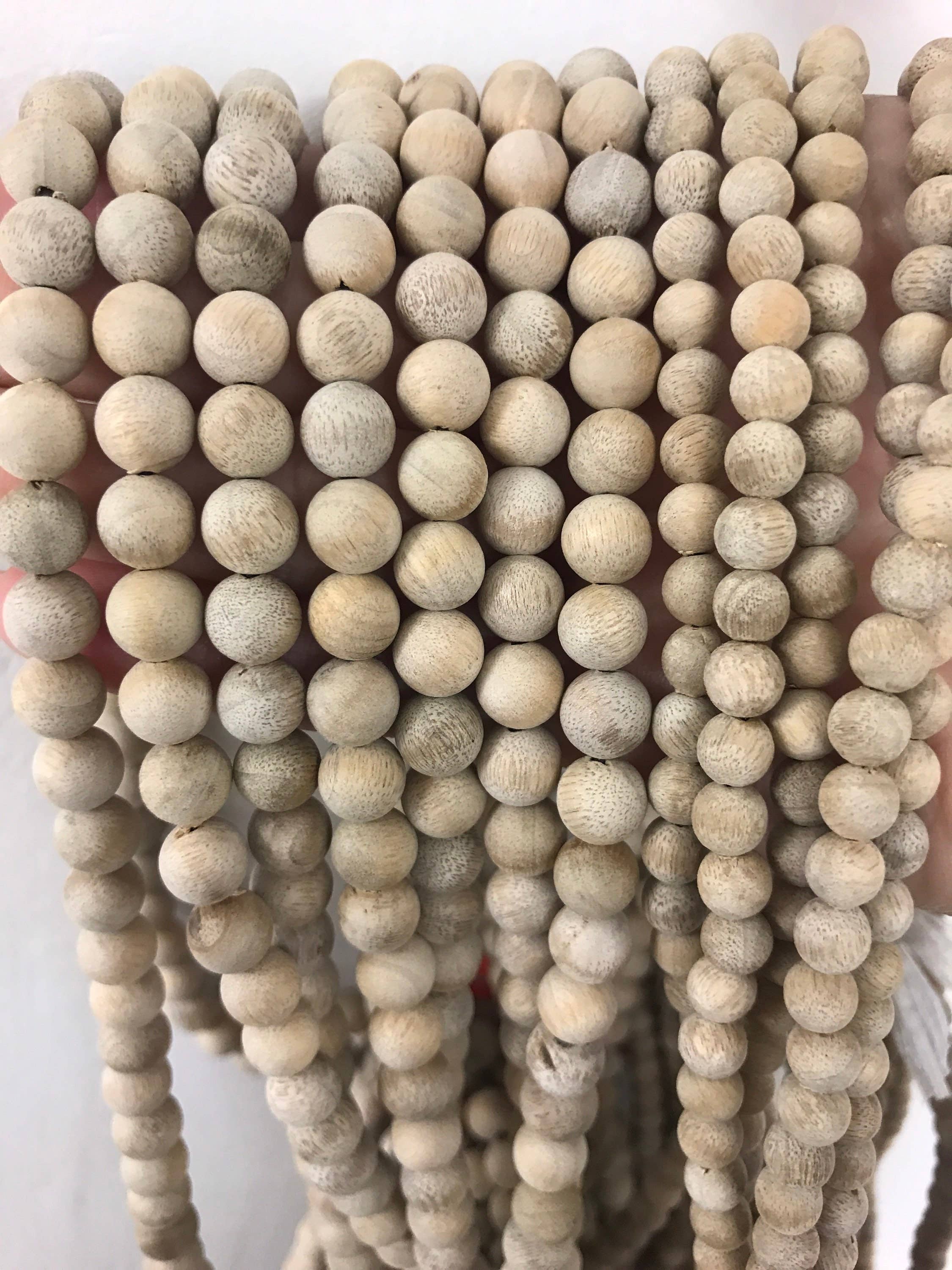 The Bead Bazaar - Vente Perle - Perles mala en bois naturel de 32 pouces, perles en bois pour bracelets pour hommes,3