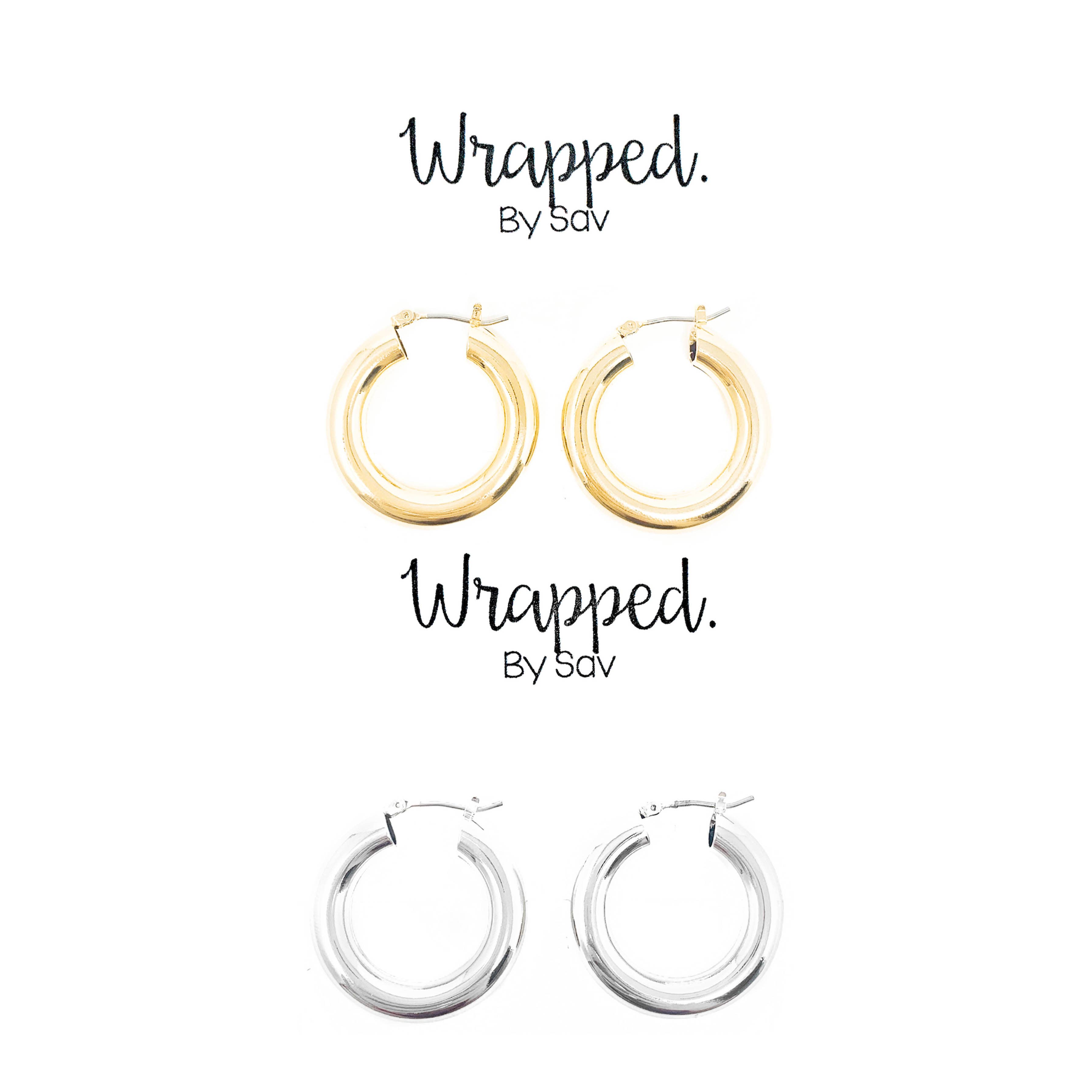 Wrapped. By Sav – Brincos de argola por atacado – Argolas grossas0