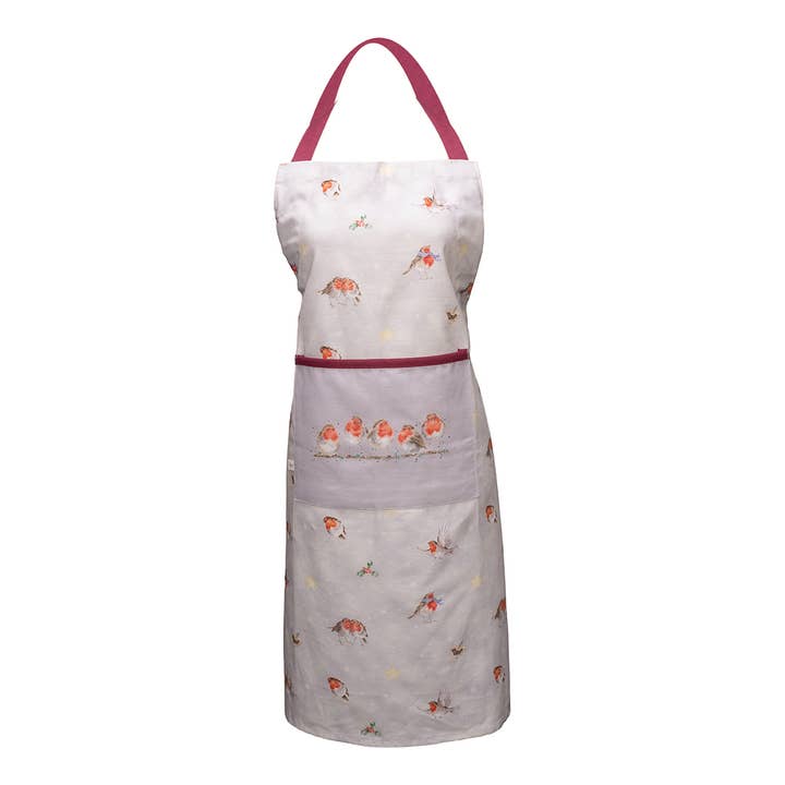 Robin Christmas Apron Seasons Tweetings for wholesale by Wrendale Designs