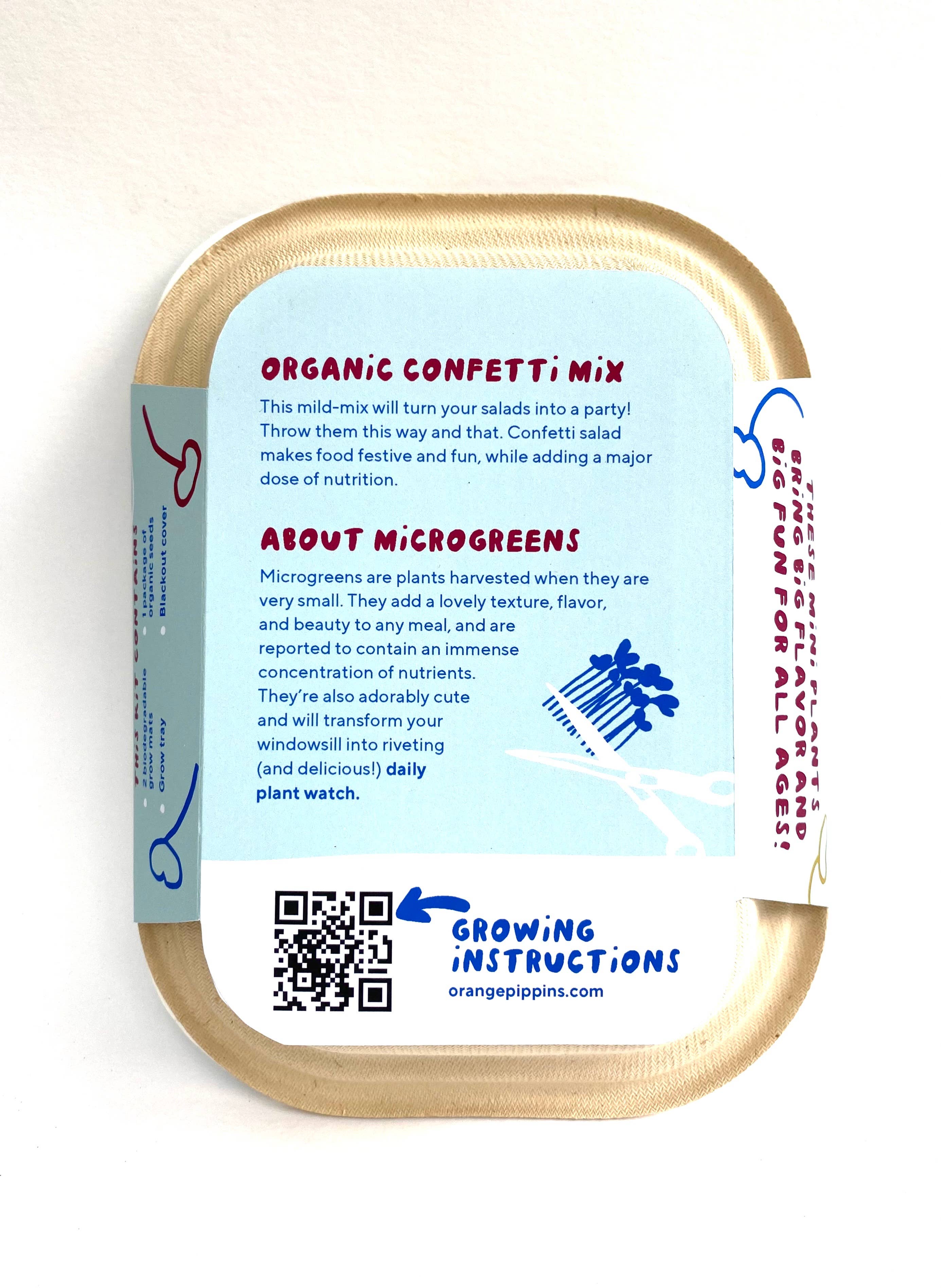 Orange Pippins - Wholesale Plant Seeds - Windowsill Salad Kit: ORGANIC Confetti Salad Mix1